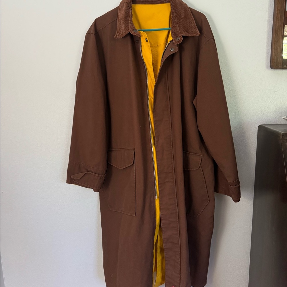 Brown Coat with Yellow Lining